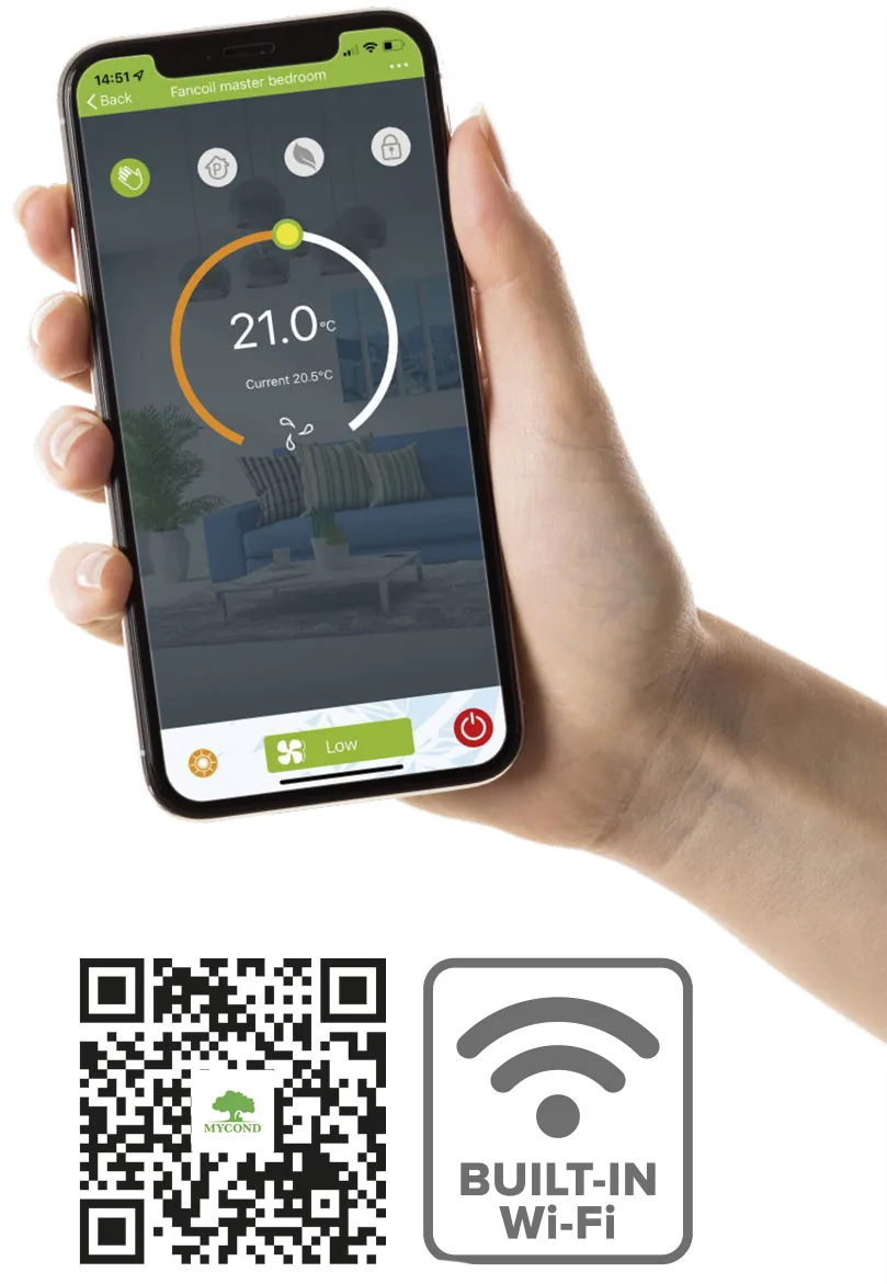 Aplikacja Mycond SmartApp: scenariusze z klimakonwektorem ściennym Silver Glass Wall, Polska